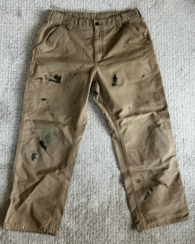 Carhartt Men's Beige/Tan Work Pants 36x30 Made in Mexico