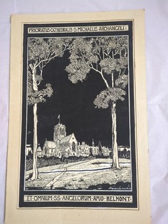 Vintage Gouache And Ink Painting Of Belmont Abbey Signed Br. Richard Anson.