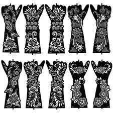 Large Henna Tattoo Stencil Kit Reusable Adhesive Templates for Women and Girls