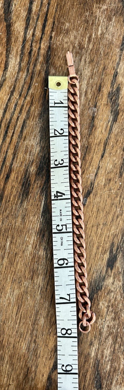 Vintage Cuban Link Solid Copper Chain Bracelet 8"… - image 5