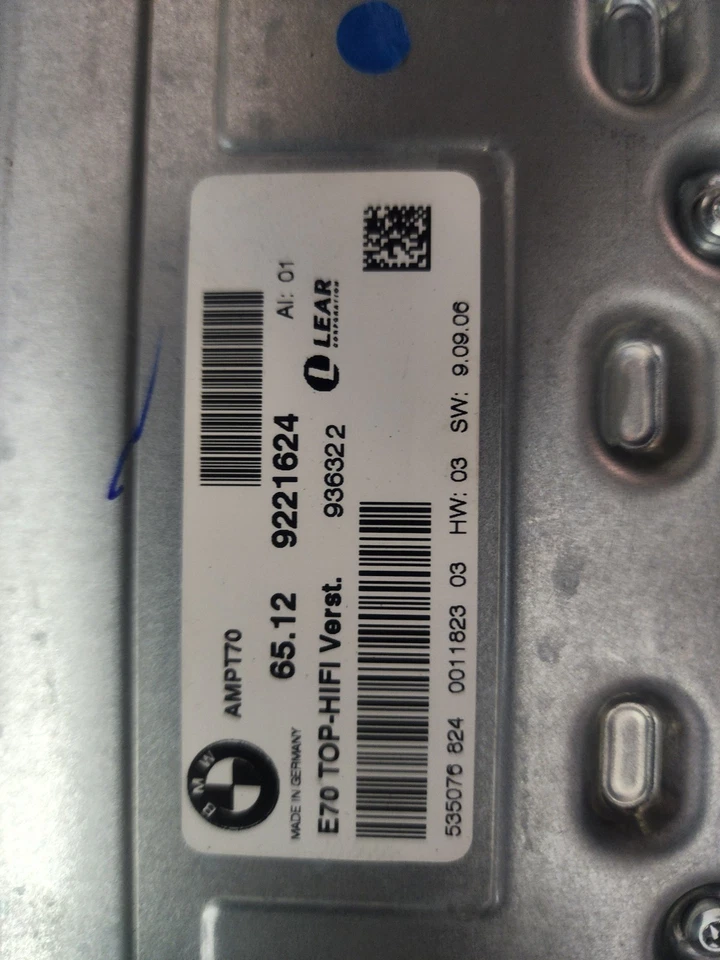Amplificador HiFi superior BMW X6 E71 2011 OEM 9221624 Lear 2007-2013 X5 X6 Foto 2 de 4