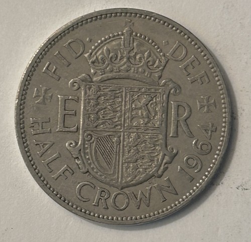 GREAT BRITAIN HALF CROWN 1964 Low Mintage, Elizabeth II