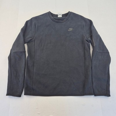 NIKE Sweatshirt klein schwarz Herren Reißverschlusstasche Baumwollmischung Langarm Rundhals