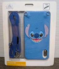 Disney Parks D-Tech STITCH FACE iPhone XR Case Cover with Crossbody Strap NEW