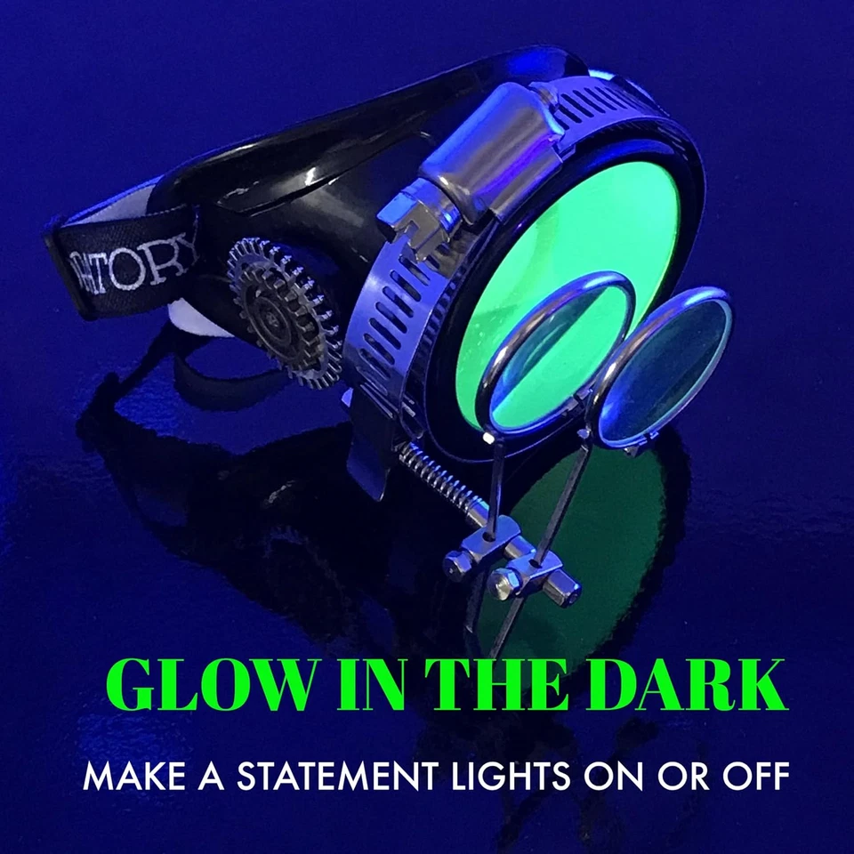 Divertidas gafas Steampunk monóculo gafas/gafas rave parche para ojos pirata victoriano BBB Foto 2 de 4