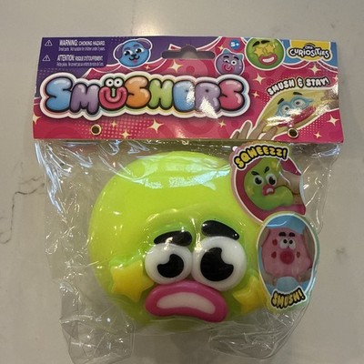 ORB Curiosities SMUSHERS Smush & Stay Squishy Squeeze Toy Yellow Green