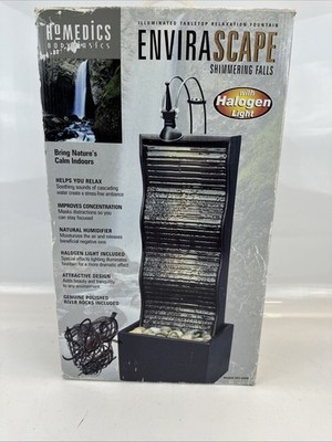 Homedics Envirascape Sparkling Falls Tranquility Waterfall With Light NIB