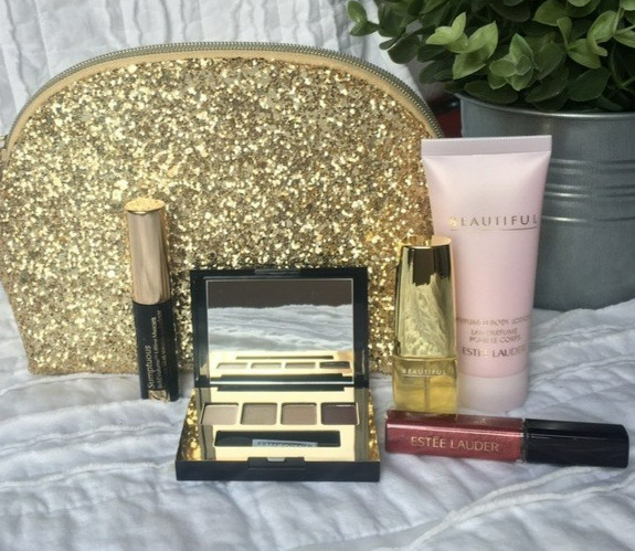 Estee Lauder Beautiful Parfum EDP Spray, Body Lotion, Lip Gloss 6pc Gift Set