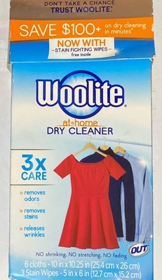 Woolite At Home Dry Cleaner Drycleaner Cloths, 4 Cloths, 3 Stain Wipes