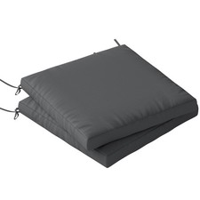 Image of Outsunny 2Pcs Garden Chair Cushions, Waterproof Seat Pads, Dark Grey