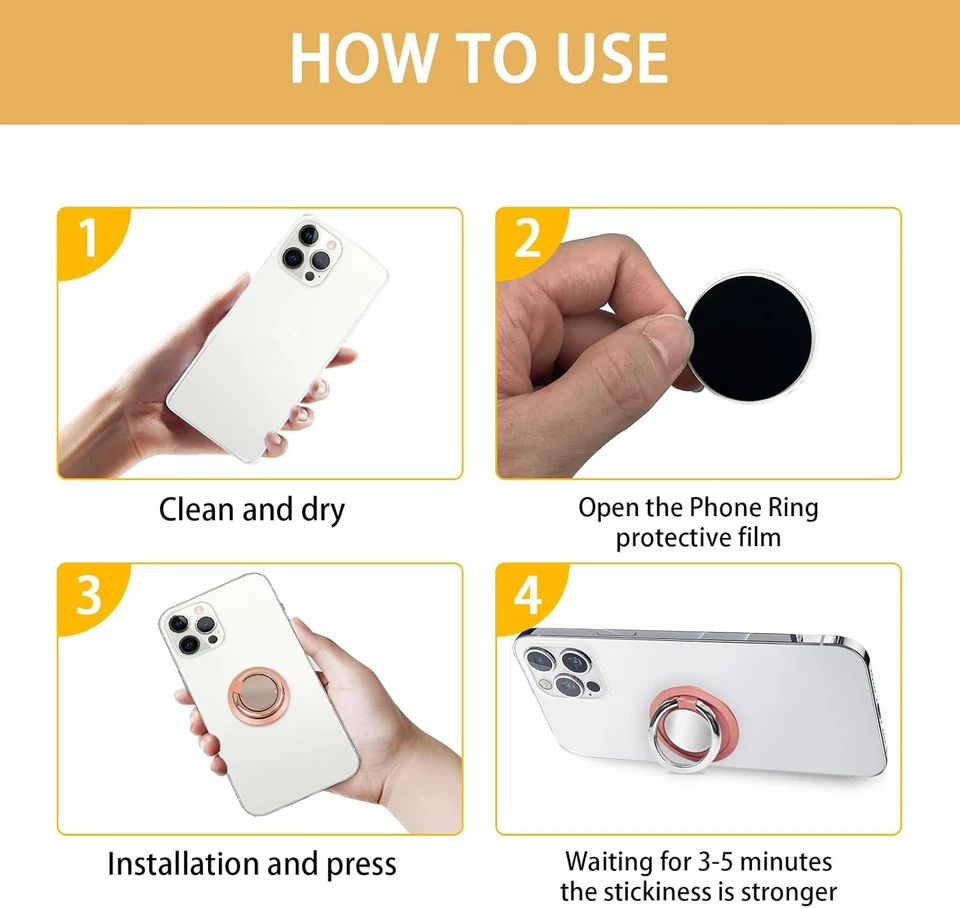 Finger Ring Holder Stand Grip 360°Rotating For Cell Phone Car Magnetic Mount LOT - Image 3 of 4