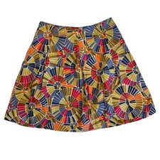 Talbots Vintage Petites Geometric Pattern A-Line Cotton Short Skirt Size 10