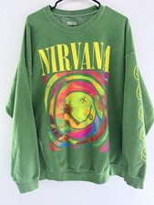 Nirvana Smile Oversize Green Crew Neck - Comfy