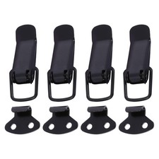 4Pcs Small Toggle Latch, 2.8" Spring Loaded Catch Hasp Clamp, Black Iron Hard...