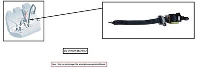 LEFT REAR SEAT BELT OEM 2023 KIA FORTE 89810M7000WK