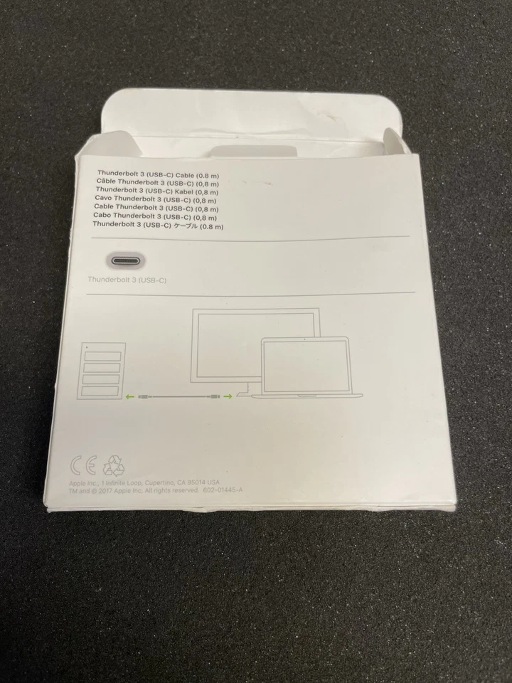 Новый Apple Thunderbolt 3 (USB-C) кабель данных (белый) - коробка открыта MQ4H2AM/A 0,8 м - Изображение 3 из 4