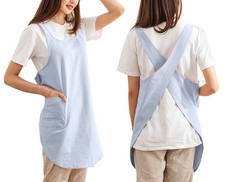 Caatoor Cotton Cross Back Aprons Solid Color Cooking Kitchen Garden Smock for...