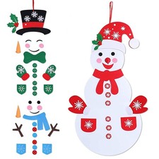 Felt Christmas Snowman Set DIY Felt Christmas Hanging Decorations Kits with 54Pc