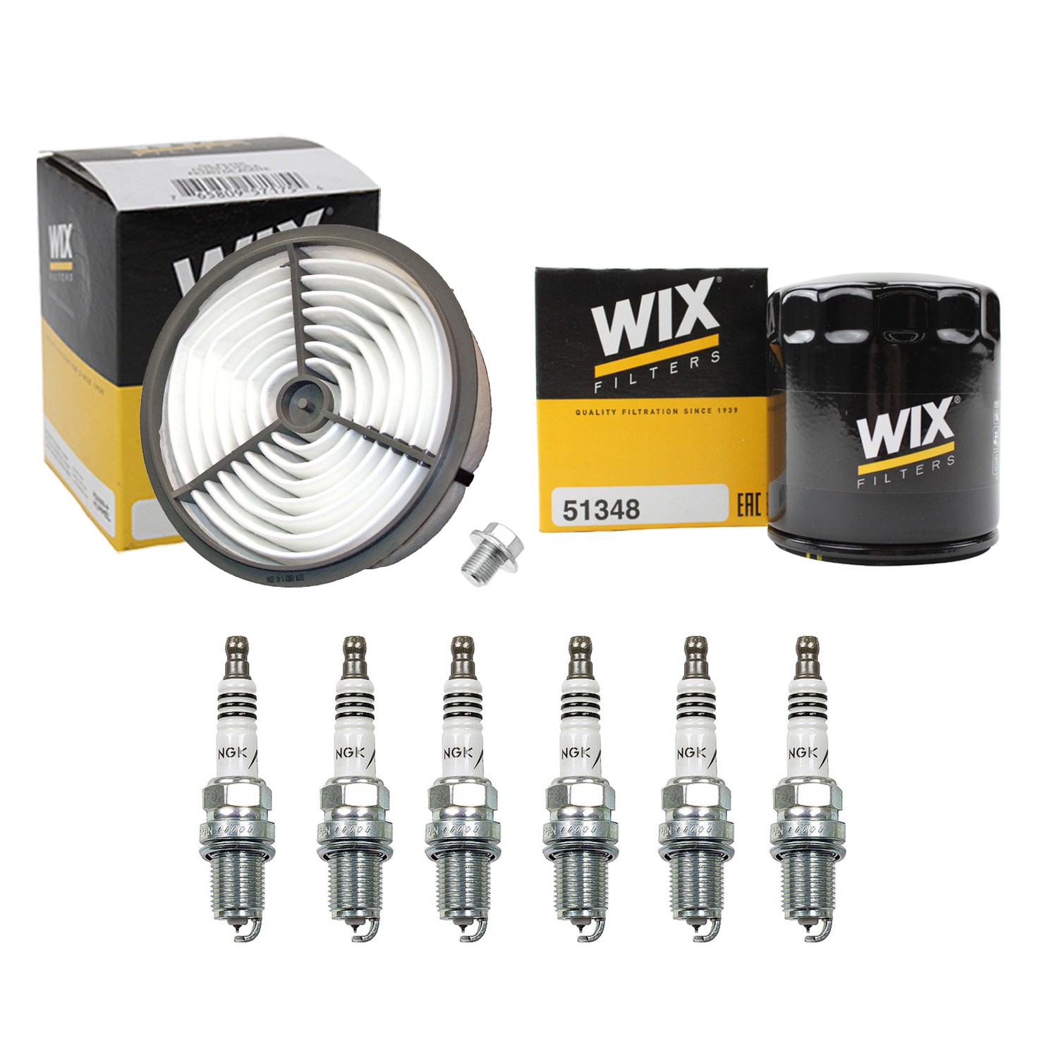 Wix Engine Air Oil Filters  NGK 6 Spark Plugs Kit for 4Runner Pickup 3.0L V6