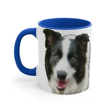 Border Collie Charm: Ceramic Accent Coffee Mug, 11oz