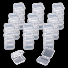 80 Pcs Mini Clear Plastic Jewelry Box Earring Storage Box Small Storage Conta...