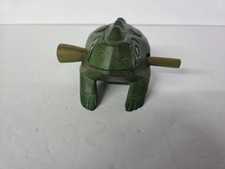 Vintage Hand-Carved Wood Frog - Imitates Croaking Sound Percussion Frog Toy 4.5  