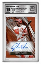 2024 Topps Chrome Black Jordan Walker Orange Refractor Auto /25 Dual 10 Grade