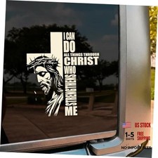 I Can Do All Things Through Christ Car Decal Christian Cross Jesus Bible