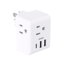 Multi Plug Outlet Extender, Power Strip Non Surge Protector 3AC 2U1C, White