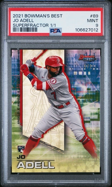 Jo Adell 2021 Bowman’s Best Superfractor 1/1 Rookie Card PSA 9 Mint #89 Angels