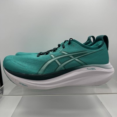 ASICS Gel Nimbus 27 Teal White Running Cushion Shoes 1011B958 Men s Size 12