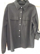 Schöne Baumwol Blluse Hemd Schwarz Gr 2xl Te...