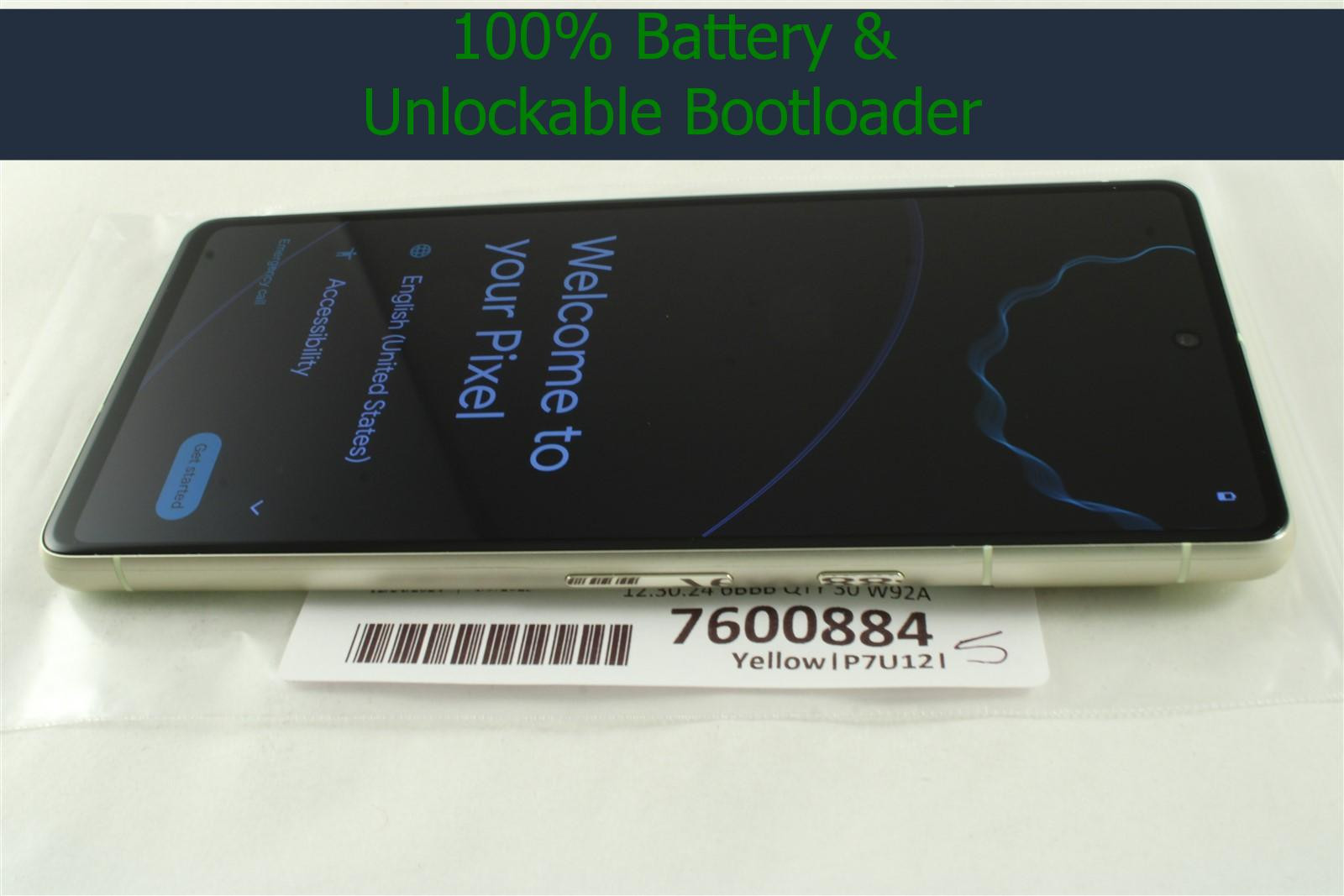 Google Pixel 7 Yellow Unlocked ATT TMobile Verizon Unlockable Bootloader 7600884