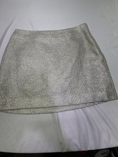 Banana Republic  Silver White Metallic Pencil Skirt Size 8 P Holiday New Years