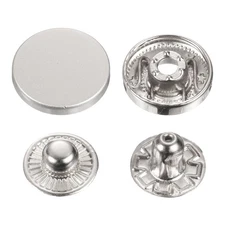 30 Set Press-Stud Cap Button 17mm Metal Snap Fastener, Matte Sand
