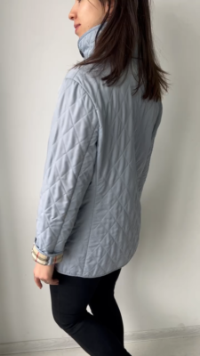 Women's Burberry London Quilted Light Blue Jacket Coat Size Women's Burberry London Quilted Light Blue Jacket Coat Size