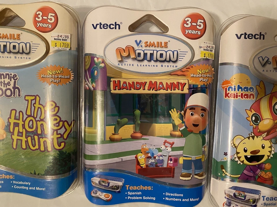 Juegos Vtech V Smile Motion, 3 nuevos en caja, Kai-lan, Handy Manny & Winnie The Pooh, 3-5 años Foto 2 de 4