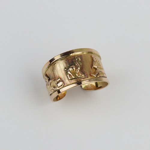 Vintage peruanischer 18k Gelbgold Unisex Zigarren Band Ring Größe 8