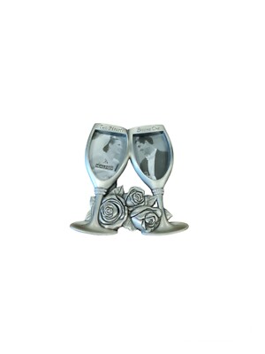 Malden International Designs Champagne Glasses Wedding Picture Frame