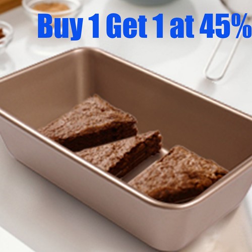 Pans Rectangular Bread Mold Non Stick Baking Sheet Cake Pan Gold Color