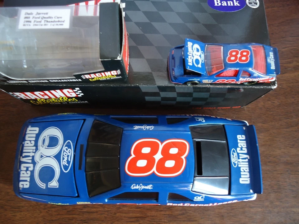 DALE JARRETT 28 Ford Quality Care 1996 RCCA 1/24 BW Bank 1/64 HO Car Diecast SET - Image 2 of 4