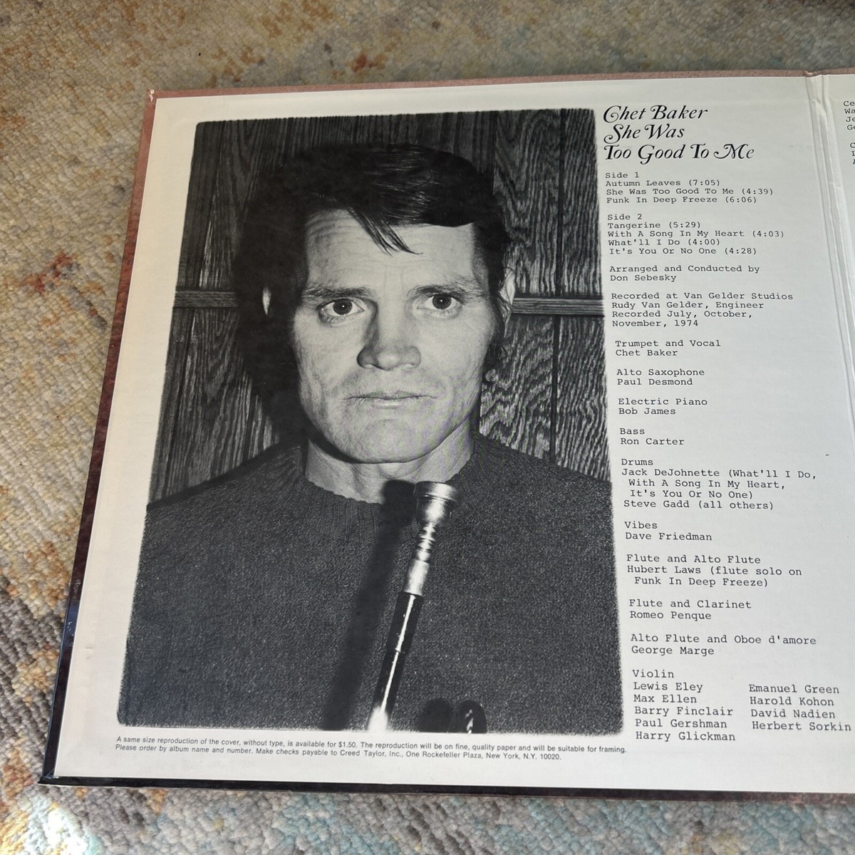 欧LP Chet Baker She Was Too Good To Me MOVLP634 Music On Vinyl /00260 Chet Baker : She Was Too Good To Me (LP, Vinyl record album