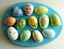 12 Handmade Ceramic Easter Eggs  Tray   Great Alternative to Hiding Real Eggs