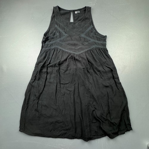 Volcom Sleeveless Dress Women’s Size Medium Black Lace Detail High-Low Hem - 第 1/10 張圖片