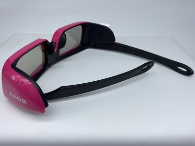 3x Sony 3D Glasses w Pouches Lot Black TDG-BR100 Blue & Pink TDG