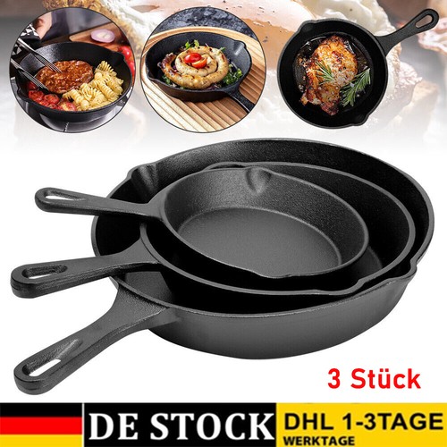 Pfannenset Antihaft Bratpfannen set Gusseisen Pfanne 3tlg 16+20+25 cm Induktion - Bild 3 von 18