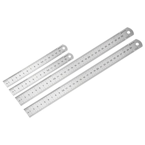 Straight Ruler 15cm 6 Inch 30cm 12 Inch Metric Stainless Steel 4 In 1 Set Ebay