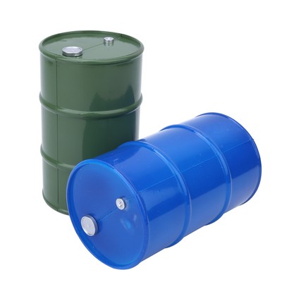 (BlueGreen)2PCS Simulation Metal Mini Oil Drum Container Decoration MU