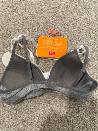 NWT Girls Maidenform 2-Pack Seamless Wireless Bras - White and Gray - Size 30A - Picture 4 of 5