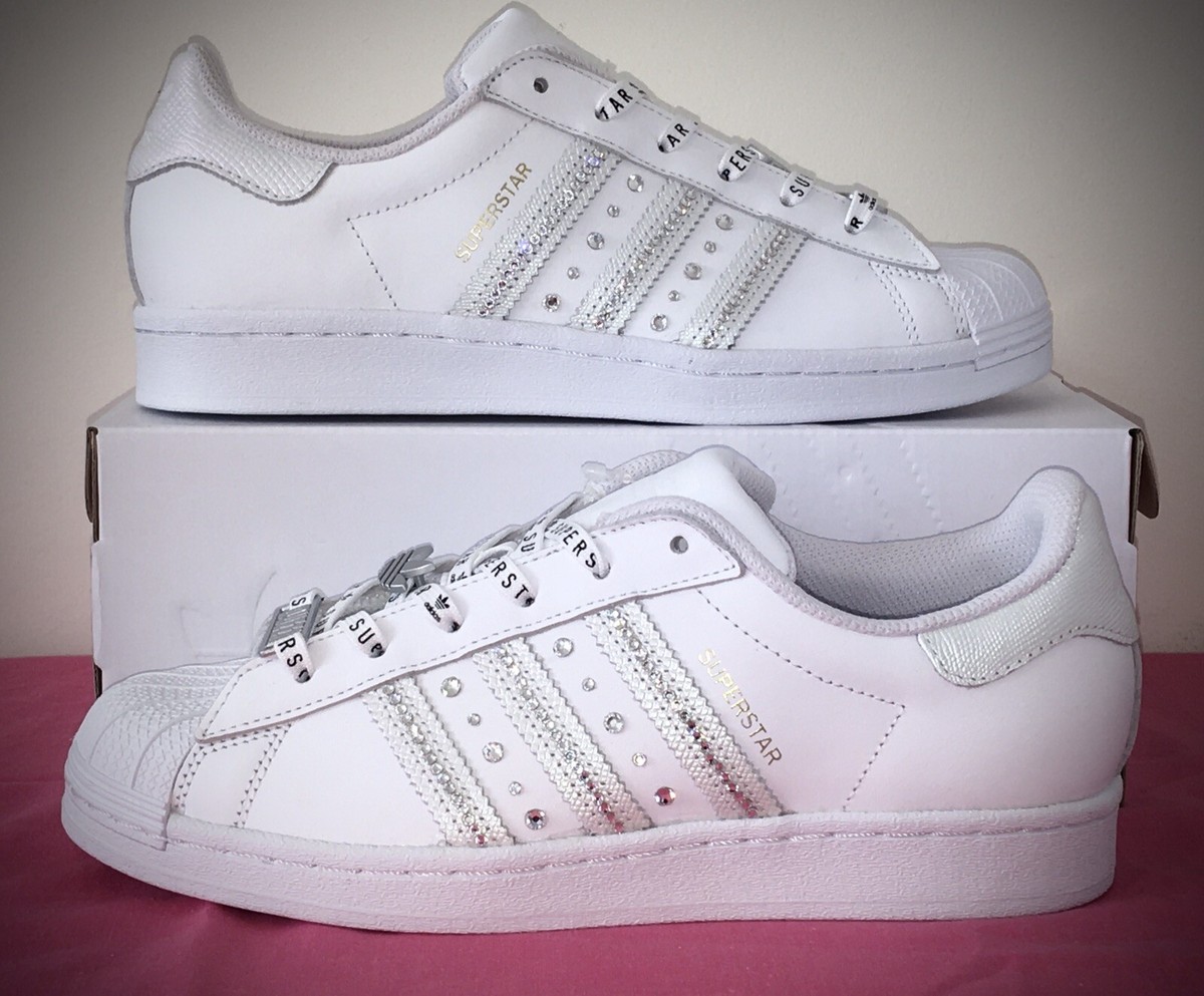 SALE! Adidas WHITE Superstar WEDDING Sneakers SWAROVSKI